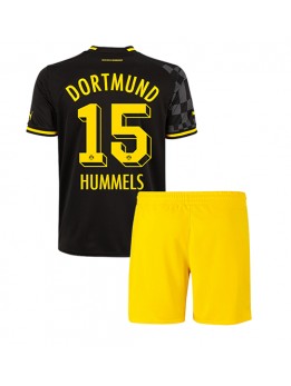 Borussia Dortmund Mats Hummels #15 Auswärts Trikotsatz für Kinder 2022-23 Kurzarm (+ Kurze Hosen)